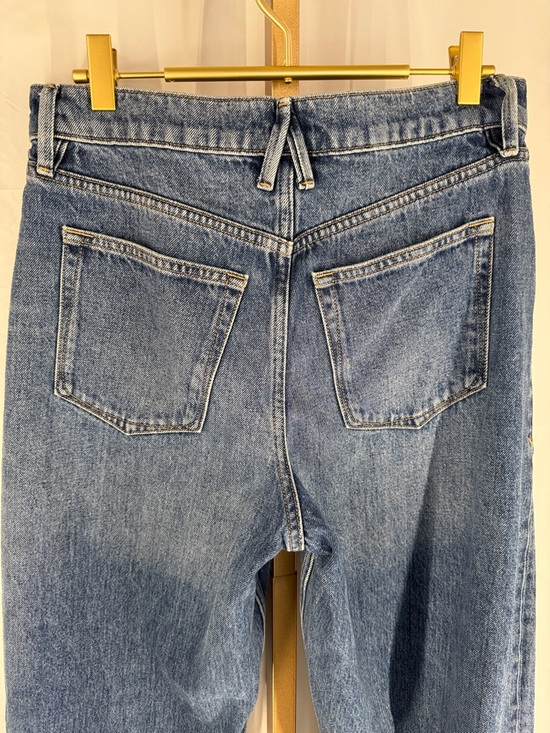 Good American Good Barrel Relaxed High Rise Wide Tapered Denim Jeans 4 27w/32L - Picture 11 of 17